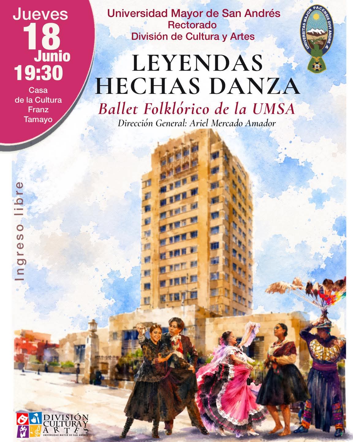 El Ballet Folklórico de la UMSA, presentará la obra “Leyendas hechas danza”, basada en los escritos de Antonio Paredes Candia